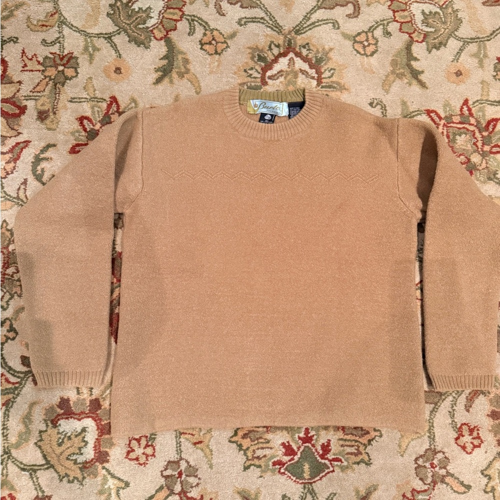 Burton Vintage 100% Virgin Wool Sweater - Camel / Tan - made in India